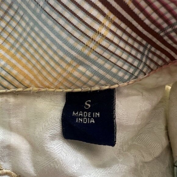 Robert Graham Shirt Men Small Blue Red Long Sleeve Button Down Cross Church - Picture 9 of 12